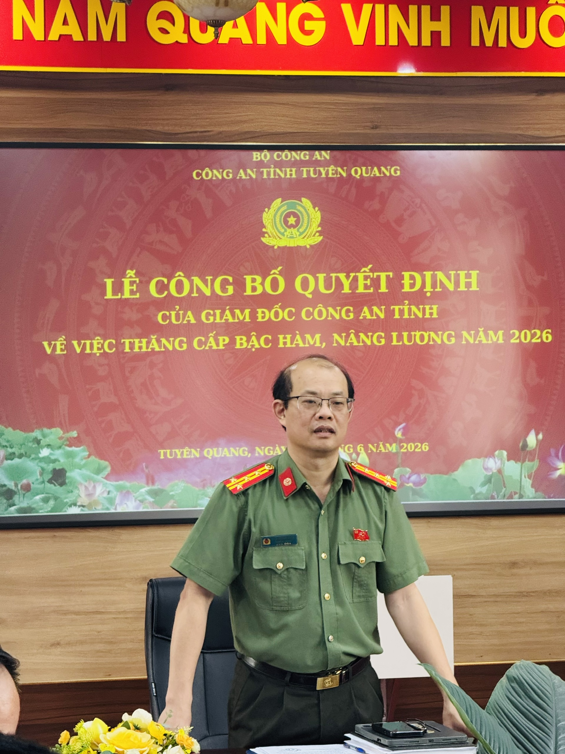 Đồng chí Đào Trung Dũng, Trưởng phòng phát biểu tại Lễ công bố